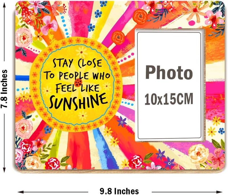 OTINGQD Inspirational Gift Photo Frame for Girl Sister Friends,Stay Close to People Who Feel Like Sunshine Sign Picture Frame for Girls Women,Birthday Day Gift for Girl,Present for Her - Image 3